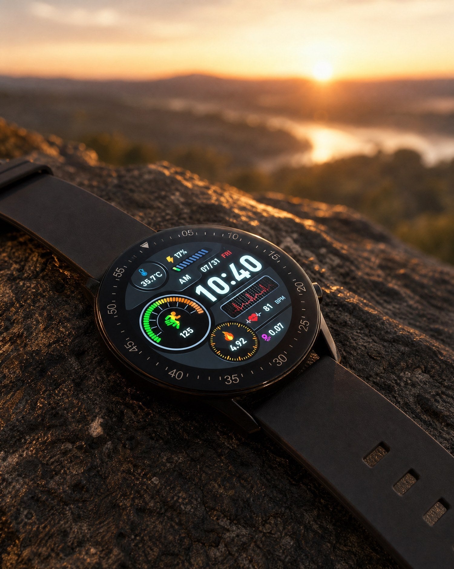 EXO Horizon at golden hour, river valley
